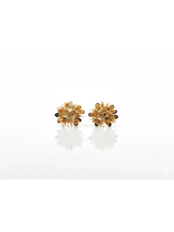 Crusstique_Gold_Rose_Gold_Flower_Stud_Earrings,_Crystal_Center_Stone,_Fashion_Jewelry