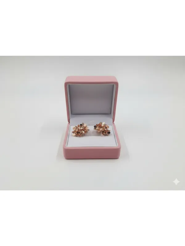 Crusstique_Gold_Flower_Stud_Earrings_with_Red_Rhinestone_Diamond_Drop,_Pink_Coral_Resin_Floral_Design,_Statement_Jewelry