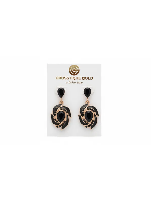 Crusstique_Gold_Silver_Floral_Cluster_Stud_Earrings,_Metal_Flower_Design