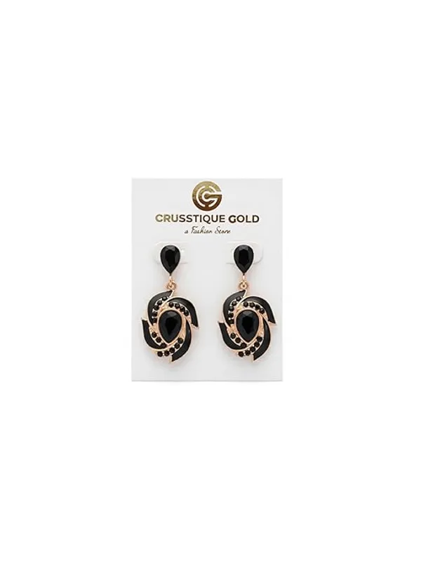 CRUSSTIQUE_GOLD�_women's_Silver_Floral_Cluster_Stud_Earrings,_Metal_Flower_Design