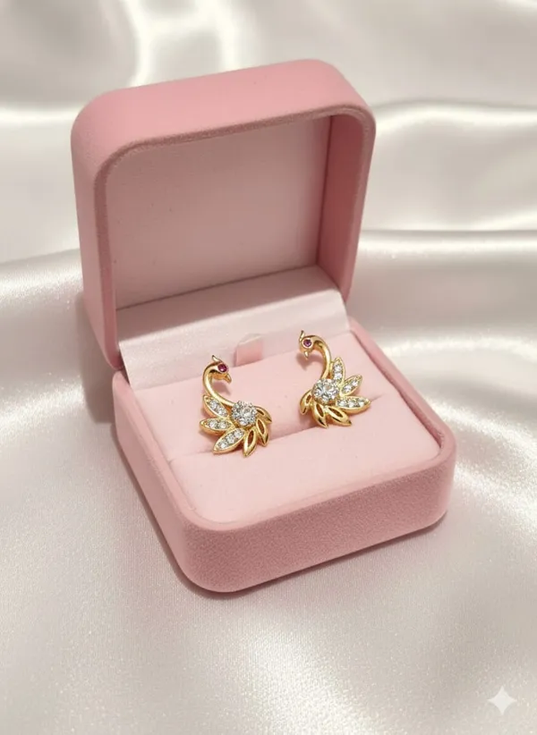 Gold_Tone_Swan_Stud_Earrings_with_Crystal_Embellishments_and_Ruby_Eyes,_Elegant_Bird_Design_Earrings