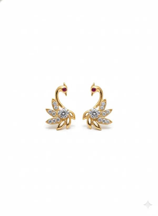 Gold_Tone_Swan_Stud_Earrings_with_Crystal_Embellishments_and_Ruby_Eyes,_Elegant_Bird_Design_Earrings