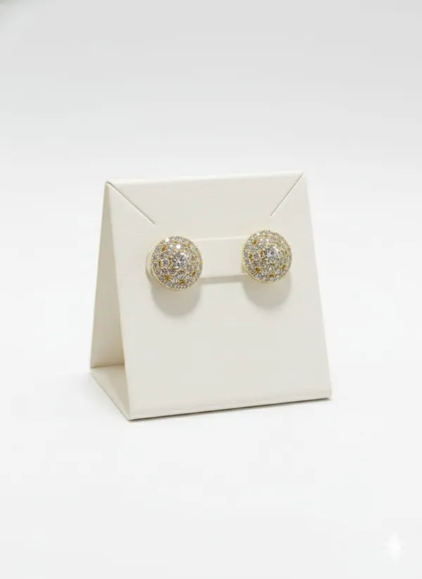 Gold_Pav�_Crystal_Round_Stud_Earrings,_Elegant_Dome_Design_with_Sparkle_Finish