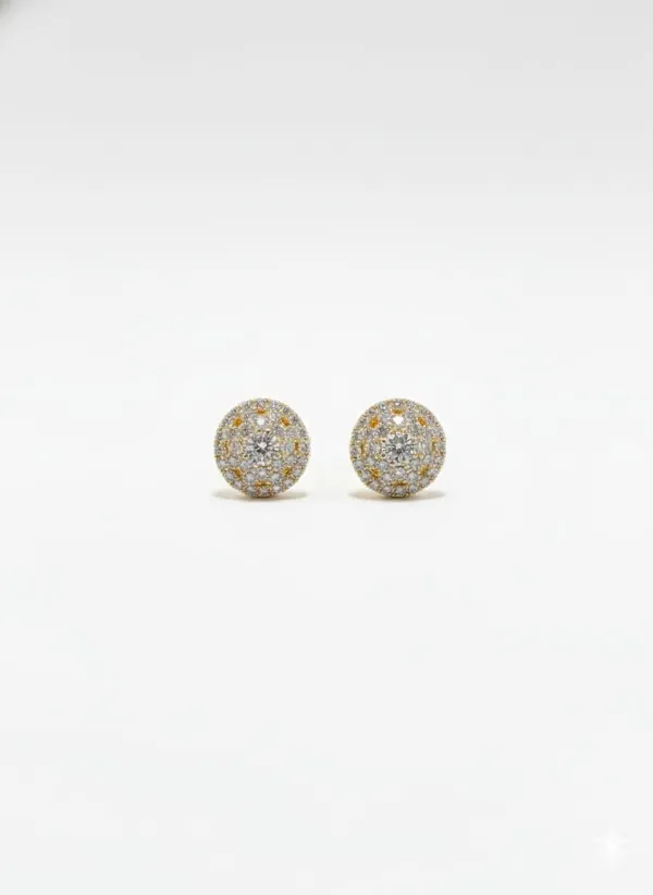Gold_Pav�_Crystal_Round_Stud_Earrings,_Elegant_Dome_Design_with_Sparkle_Finish