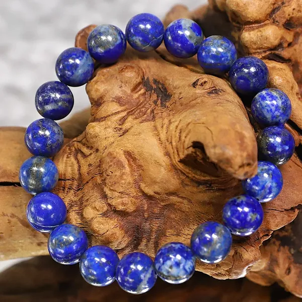 Multicolour_Natural_Lapis_Lazuli_Beaded_Bracelet,_10Mm_Deep_Gemstone_Beads_With_Silver_Accents,_Handmade_Healing_Crystal_Jewellery_For_Men_And_Women,_Spiritual_Energy_Bracelet
