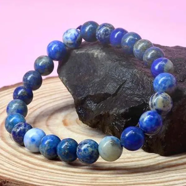 Multicolour_Natural_Lapis_Lazuli_Beaded_Bracelet,_10Mm_Deep_Gemstone_Beads_With_Silver_Accents,_Handmade_Healing_Crystal_Jewellery_For_Men_And_Women,_Spiritual_Energy_Bracelet