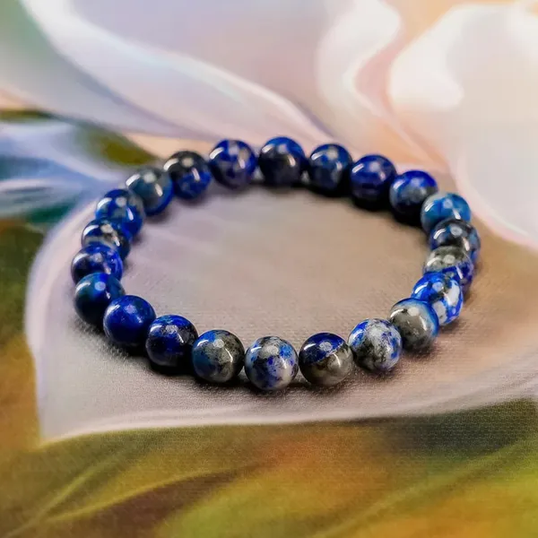 Multicolour_Natural_Lapis_Lazuli_Beaded_Bracelet,_10Mm_Deep_Gemstone_Beads_With_Silver_Accents,_Handmade_Healing_Crystal_Jewellery_For_Men_And_Women,_Spiritual_Energy_Bracelet
