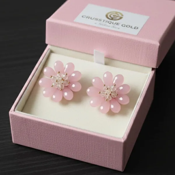 Lavender_Flower_Stud_Earrings_With_Crystal_Center,_Gold-Toned_Metal_Design,_Delicate_Floral_Jewelry,_Lightweight_And_Stylish_Statement_Accessories_For_Women