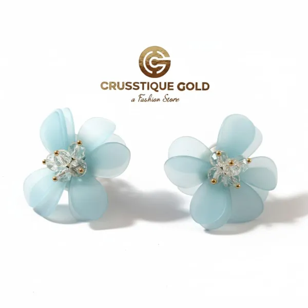 Blue_Crystal_Flower_Stud_Earrings_For_Women_Light_Petals_Gold-Toned_Accents_Elegant_Floral_Jewelry_Lightweight_Comfortable_Gift_For_Her_Party_And_Office