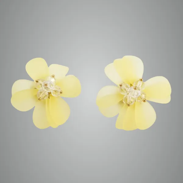 Light_Yellow_Floral_Crystal_Stud_Earrings_For_Women_Petals_Gold-Tone_Accents_Elegant_Flower_Design_Jewelry_Lightweight_Comfortable_Gift_For_Her_Party_And_Office