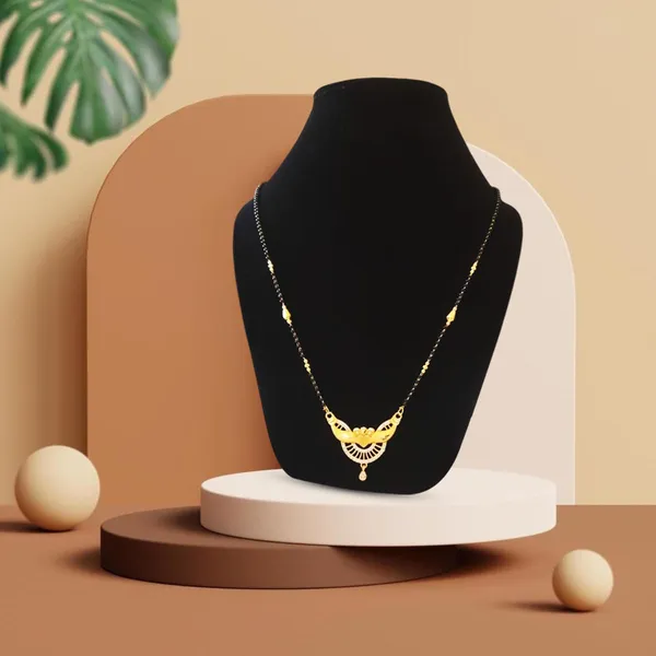 Silver_Traditional_Gold-Plated_Mangalsutra_Necklace_With_Floral_Pendant_Design_&_Crystal_Drop_Accent_|_Ethnic_Jewellery_For_Women_And_Wedding_Functions