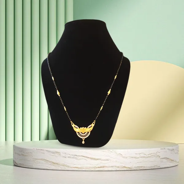 Silver_Traditional_Gold-Plated_Mangalsutra_Necklace_With_Floral_Pendant_Design_&_Crystal_Drop_Accent_|_Ethnic_Jewellery_For_Women_And_Wedding_Functions