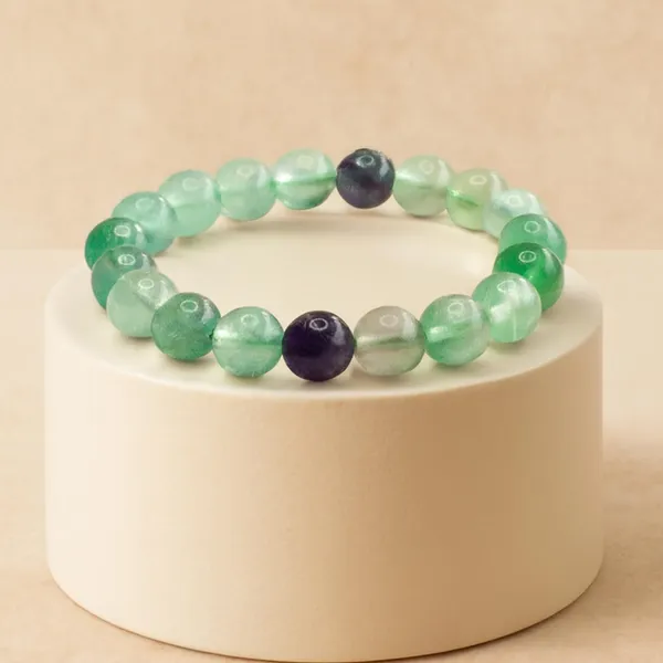 White_Natural_Multi_Fluorite_Bracelet,_Healing_Stone_Beads_Jewelry_For_Balance,_Positive_Energy,_Meditation,_And_Spiritual_Wellness,_Adjustable_Wrist_Accessory