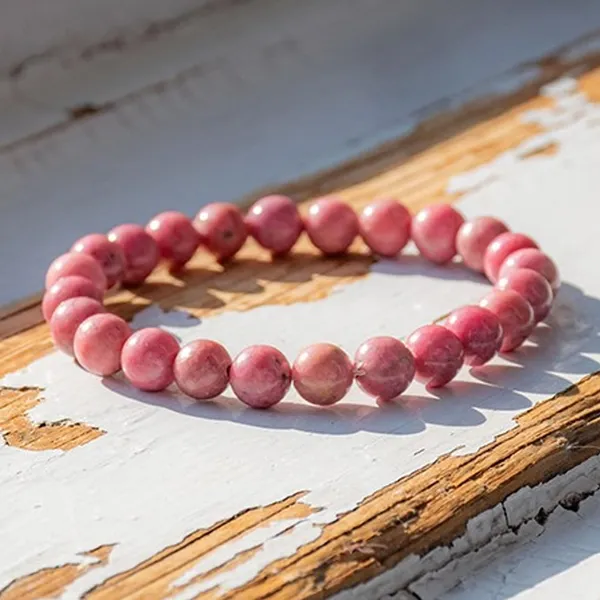 Pink_Natural_Rhodochrosite_Beaded_Bracelet,_Gemstone_Stretch_Bracelet_For_Men_And_Women_Multi_Crystal_Bracelet[with_authentic_lab-certificate]