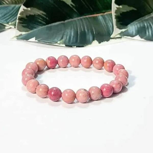 Pink_Natural_Rhodochrosite_Beaded_Bracelet,_Gemstone_Stretch_Bracelet_For_Men_And_Women_Multi_Crystal_Bracelet[with_authentic_lab-certificate]