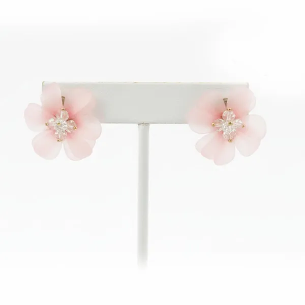 Pink_Floral_Stud_Earrings_For_Women_Petals_With_Crystal_Beads_Elegant_Flower_Design_Fashion_Jewellery_Lightweight_Comfortable_Gift_For_Her_Party_And_Office