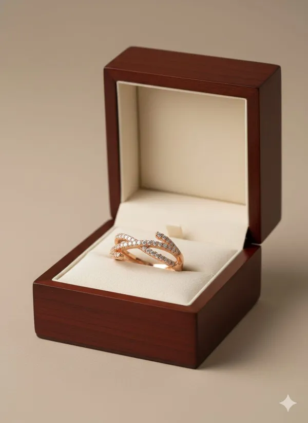 CRUSSTIQUE_GOLD_Rose_Gold_Infinity_Ring_with_Cubic_Zirconia,_Twisted_Crossover_Band,_Fashion_Statement_Jewelry_for_Women_(Design_11)