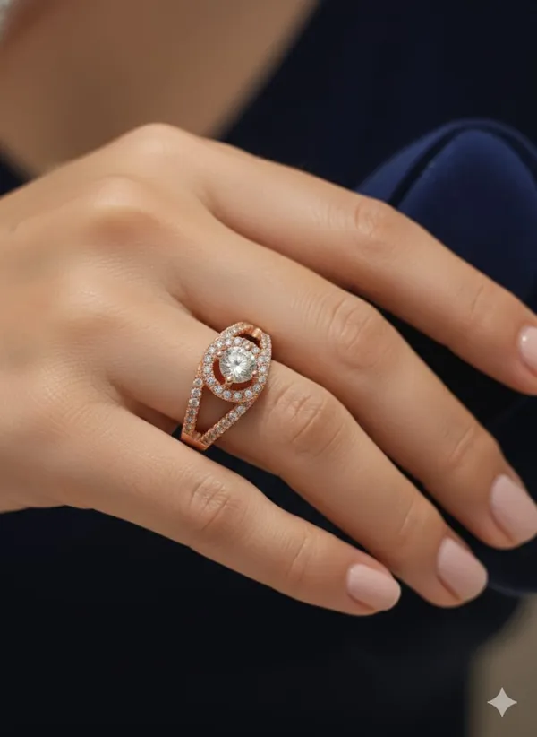 CRUSSTIQUE_GOLD_Elegant_Rose_Gold_Engagement_Ring_with_Round_Cut_Crystal,_Split_Shank_Design,_Pave_Set_Cubic_Zirconia,_Women's_Fashion_Jewelry_(Design_13)