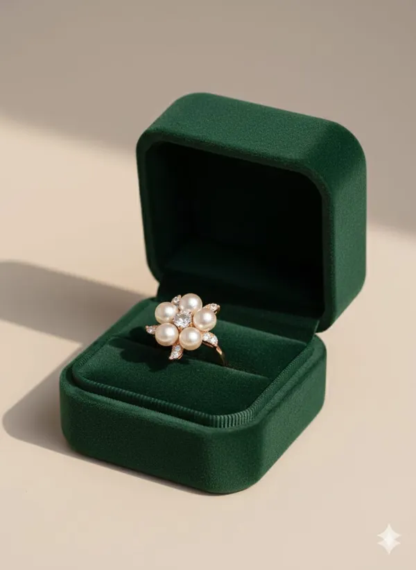Pearl_and_Diamond_Floral_Ring,_Rose_Gold_Plated,_Elegant_Statement_Ring_with_5_Pearl_Petals,_Crystal_Center_Stone,_Wedding_Jewelry,_(Design_2)