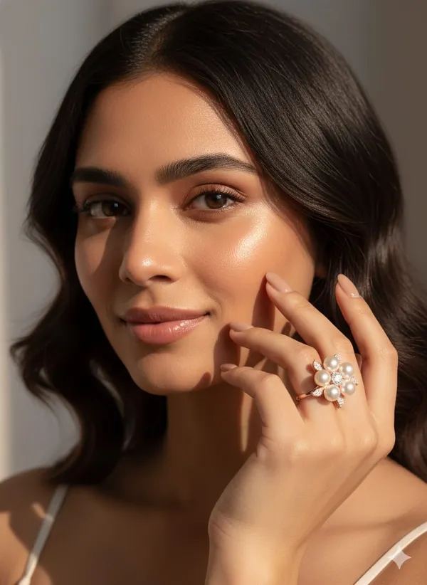 Pearl_and_Diamond_Floral_Ring,_Rose_Gold_Plated,_Elegant_Statement_Ring_with_5_Pearl_Petals,_Crystal_Center_Stone,_Wedding_Jewelry,_(Design_2)