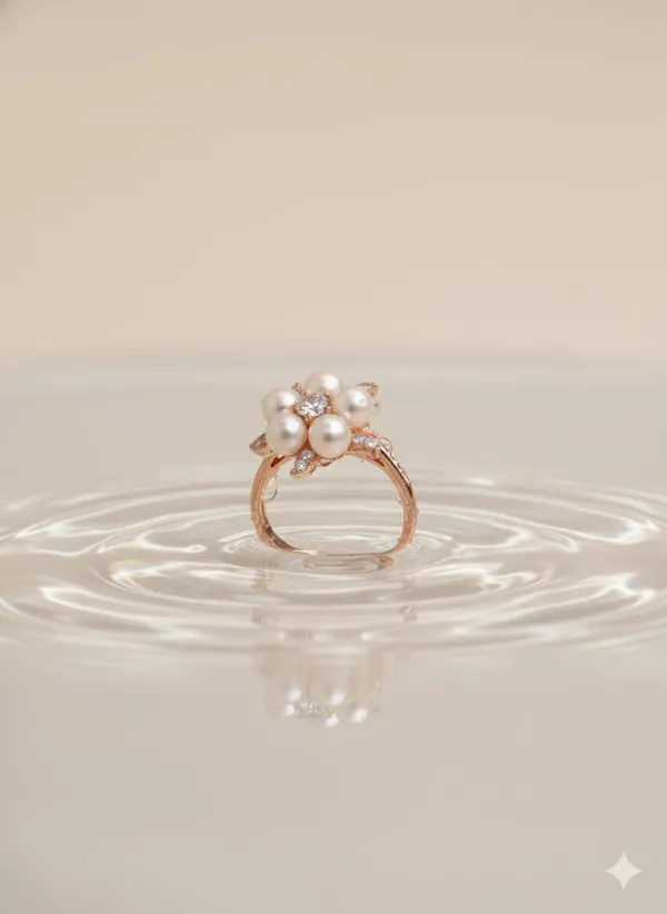 Pearl_and_Diamond_Floral_Ring,_Rose_Gold_Plated,_Elegant_Statement_Ring_with_5_Pearl_Petals,_Crystal_Center_Stone,_Wedding_Jewelry,_(Design_2)