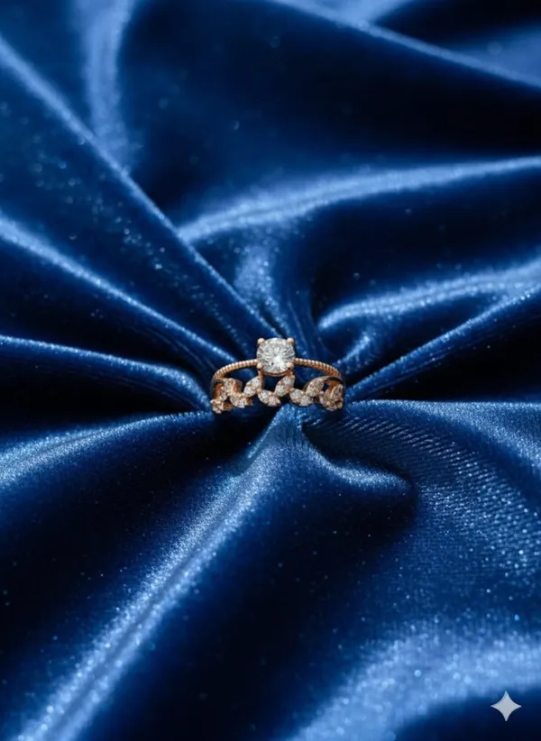 CRUSSTIQUE_GOLD_Elegant_Rose_Gold_Engagement_Ring_with_Solitaire_Diamond,_Twisted_Band_Design,_Cubic_Zirconia_Accents,_Women's_Wedding_Jewellery_(Design_4)