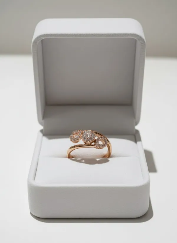 CRUSSTIQUE_GOLD_Elegant_Rose_Gold_Diamond_Ring,_Three-Stone_Design,_Cubic_Zirconia_Pave_Setting,_Fashion_Jewellery_for_Women_(Design_5)