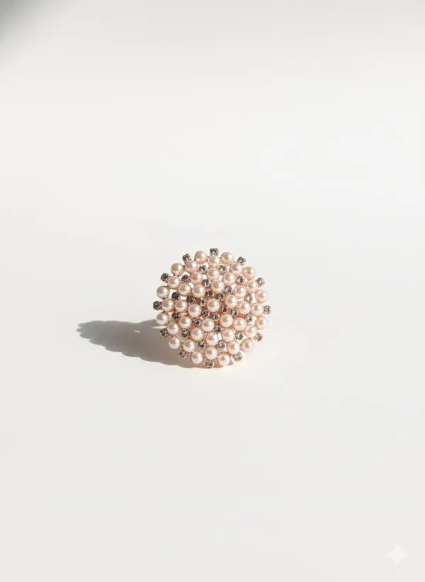 Vintage_Style_Statement_Ring_Set,_Rose_Gold_and_Silver_Tones,_Crystal_Rhinestone_Floral_Design_with_Dangling_Bells,_Adjustable_Size,_(Design_5)