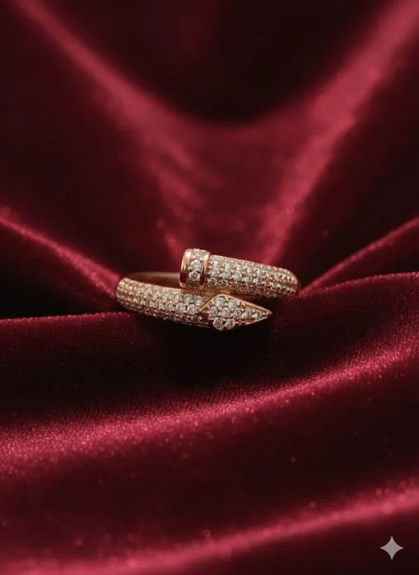 CRUSSTIQUE_GOLD_Elegant_Rose_Gold_Cubic_Zirconia_Ring,_Adjustable_Wrap_Design,_Crystal_Paved_Fashion_Statement_Ring_for_Women_(Design_7)