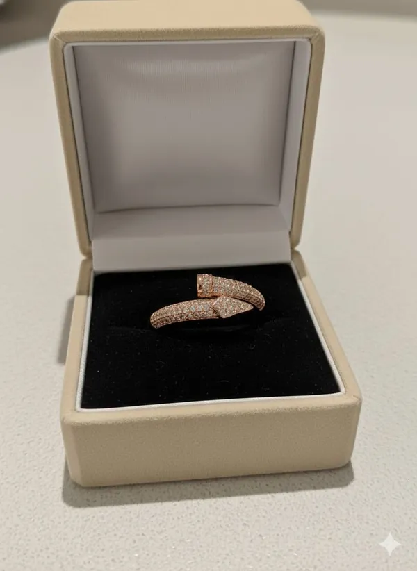 CRUSSTIQUE_GOLD_Elegant_Rose_Gold_Cubic_Zirconia_Ring,_Adjustable_Wrap_Design,_Crystal_Paved_Fashion_Statement_Ring_for_Women_(Design_7)