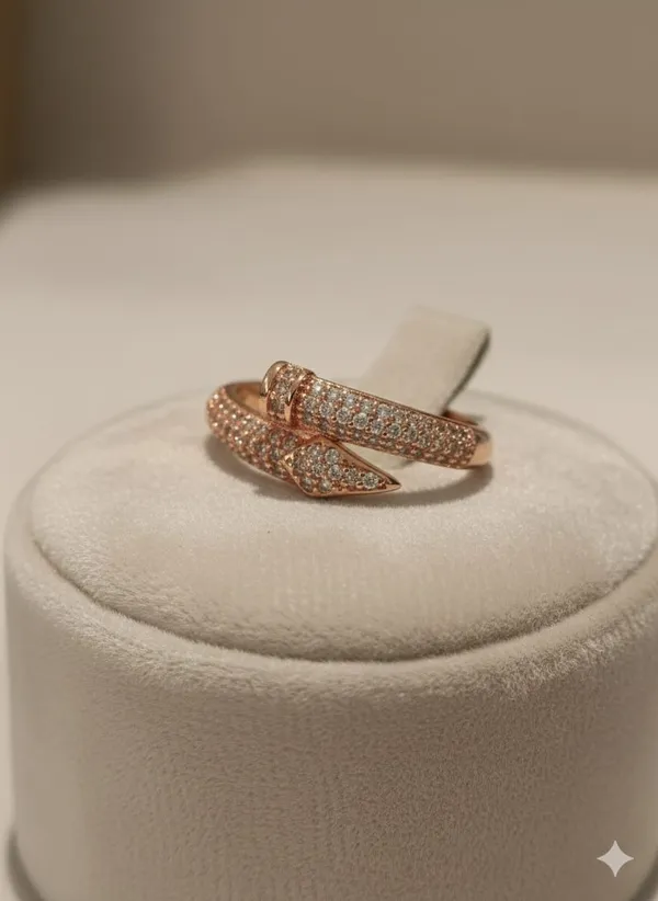 CRUSSTIQUE_GOLD_Elegant_Rose_Gold_Cubic_Zirconia_Ring,_Adjustable_Wrap_Design,_Crystal_Paved_Fashion_Statement_Ring_for_Women_(Design_7)