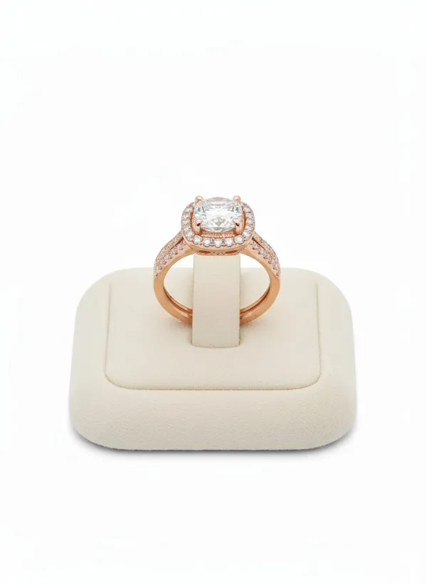 CRUSSTIQUE_GOLD_Cushion_Cut_Diamond_Engagement_Ring_in_Rose_Gold,_Halo_Design_with_Pave_Set_Diamonds,_Double_Band_Wedding_Ring_(Design_8)