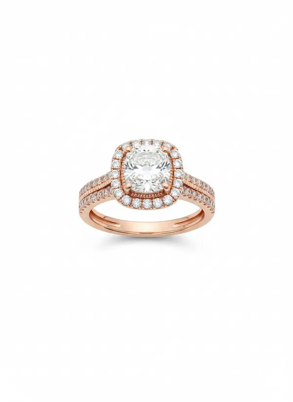 CRUSSTIQUE_GOLD_Cushion_Cut_Diamond_Engagement_Ring_in_Rose_Gold,_Halo_Design_with_Pave_Set_Diamonds,_Double_Band_Wedding_Ring_(Design_8)