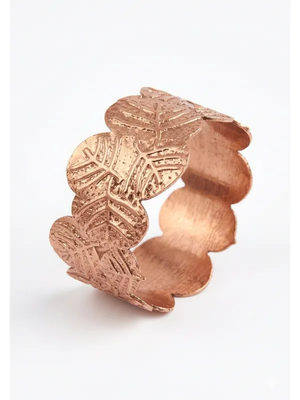 CRUSSTIQUE_GOLD_Rose_Gold_Plated_Leaf_Design_Adjustable_Ring_for_Women_|_Stylish_Statement_Finger_Ring_for_Daily_&_Party_Wear