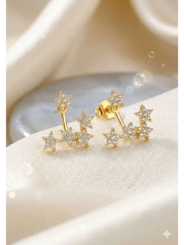 CRUSSTIQUE_GOLD_Gold_Plated_Star_Design_Stud_Earrings_for_Women_|_Stylish_Crystal_Ear_Studs_for_Daily_&_Party_Wear