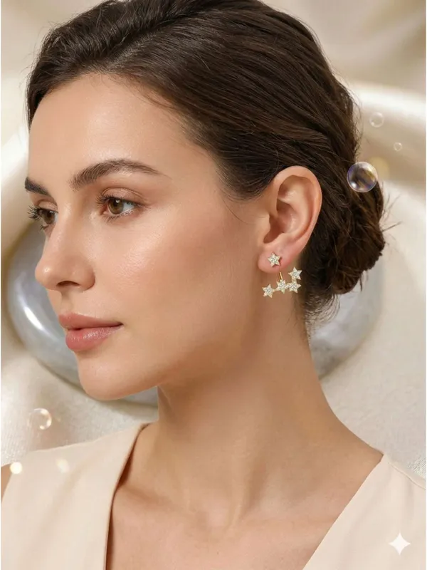 CRUSSTIQUE_GOLD_Gold_Plated_Star_Design_Stud_Earrings_for_Women_|_Stylish_Crystal_Ear_Studs_for_Daily_&_Party_Wear