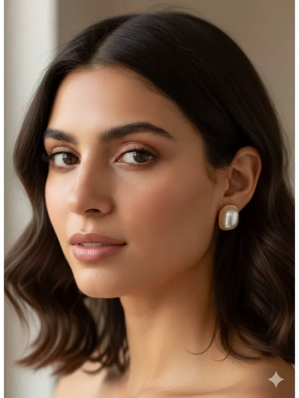 CRUSSTIQUE_GOLD_Elegant_Pearl_Stud_Earrings_�_Vintage_Gold_Frame_Minimal_Luxury_Design