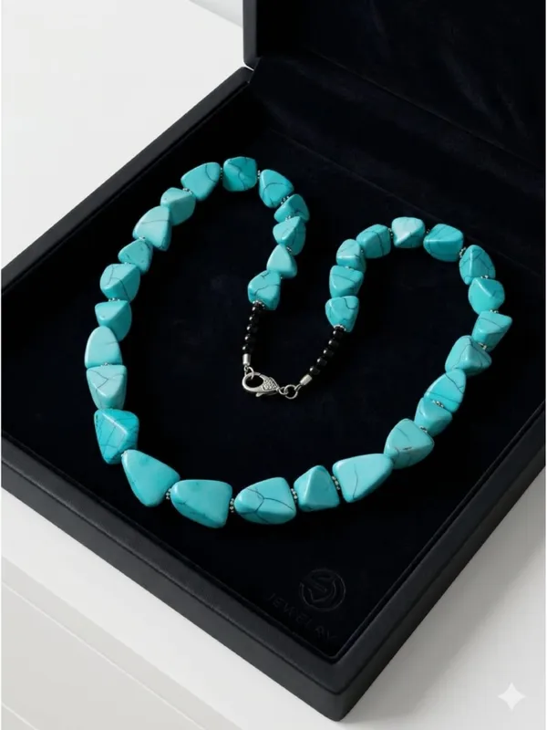 CRUSSTIQUE_GOLD_Natural_Turquoise_Tumbled_Stone_Statement_Necklace