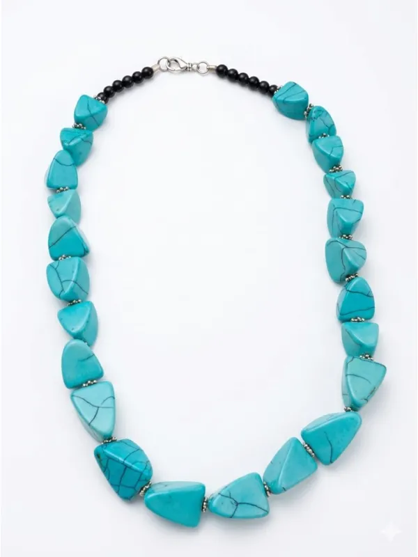 CRUSSTIQUE_GOLD_Natural_Turquoise_Tumbled_Stone_Statement_Necklace