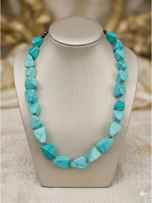 CRUSSTIQUE_GOLD_Natural_Turquoise_Tumbled_Stone_Statement_Necklace