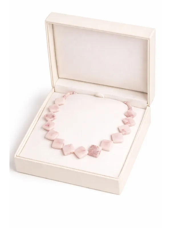 CRUSSTIQUE_GOLD_Blush_Rose_Marble_Geometric_Square_Bead_Necklace