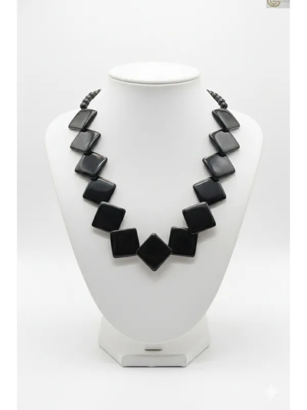 CRUSSTIQUE_GOLD_Midnight_Obsidian_Geometric_Square_Bead_Statement_Necklace