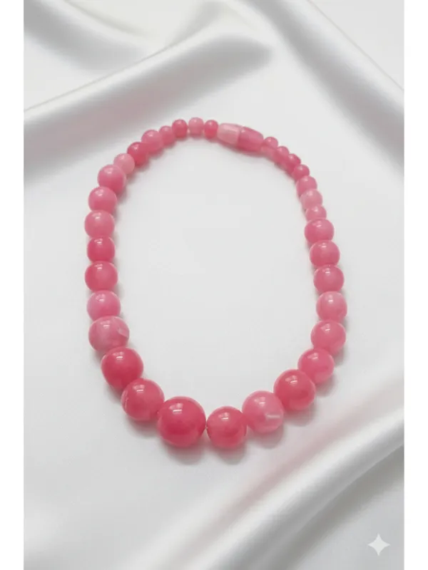 CRUSSTIQUE_GOLD_Radiant_Rose_Quartz-Style_Graduated_Beaded_Necklace