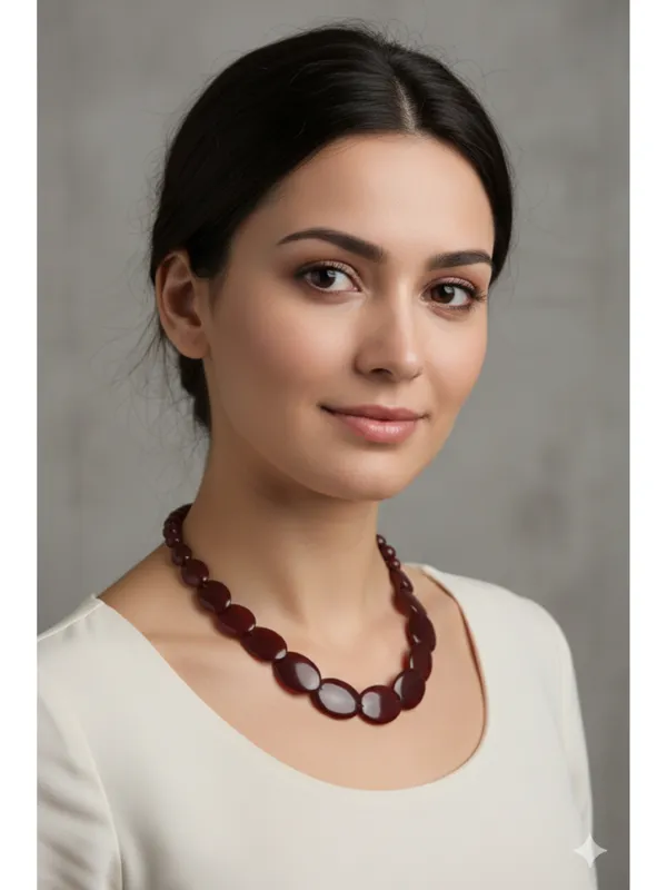 CRUSSTIQUE_GOLD_Rich_Burgundy_Garnet-Style_Graduated_Statement_Necklace