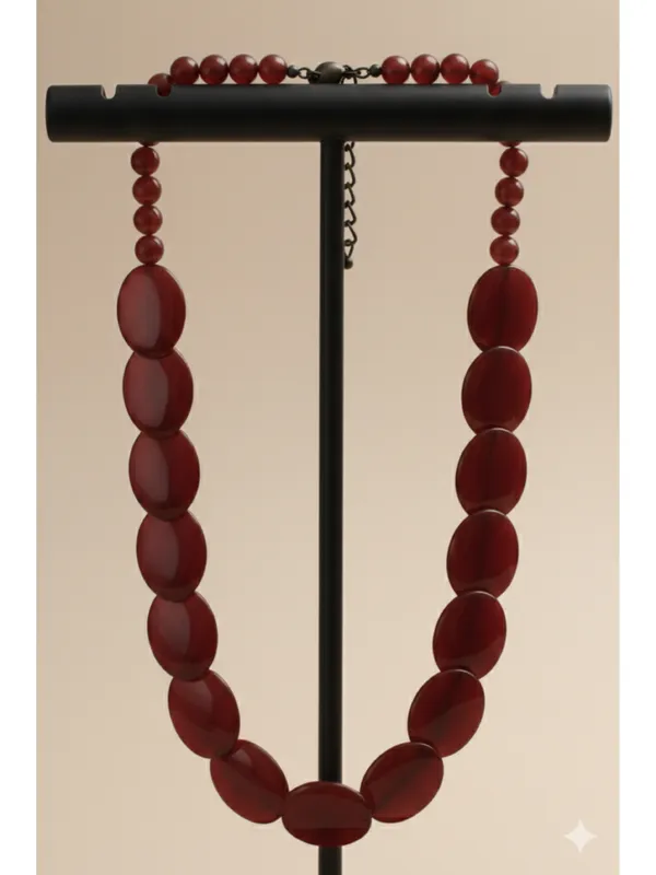 CRUSSTIQUE_GOLD_Rich_Burgundy_Garnet-Style_Graduated_Statement_Necklace