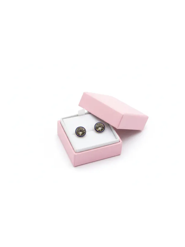 CRUSSTIQUE_GOLD_Emerald_Cut_Crystal_Stud_Earrings,_Red_and_Smoky_Grey_Stone,_Rectangular_Statement_Jewelry_(Blue)