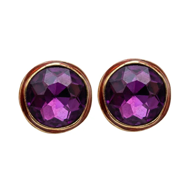 CRUSSTIQUE_GOLD_Emerald_Cut_Crystal_Stud_Earrings,_Red_and_Smoky_Grey_Stone,_Rectangular_Statement_Jewelry_(Round_Multi)