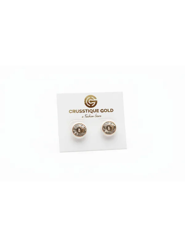 CRUSSTIQUE_GOLD_Emerald_Cut_Crystal_Stud_Earrings,_Red_and_Smoky_Grey_Stone,_Rectangular_Statement_Jewelry_(White)
