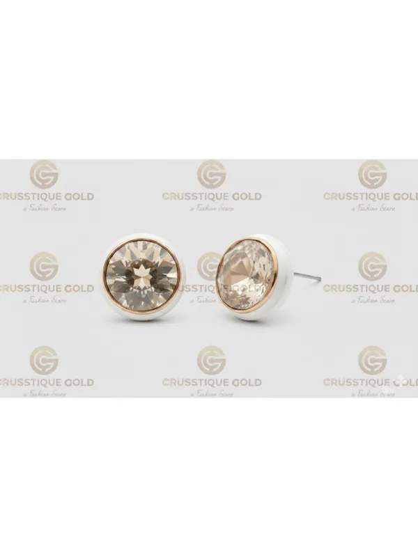 CRUSSTIQUE_GOLD_Emerald_Cut_Crystal_Stud_Earrings,_Red_and_Smoky_Grey_Stone,_Rectangular_Statement_Jewelry_(White)
