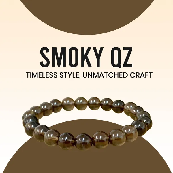 Multicolour_Smoky_Quartz_Crystal_Beaded_Bracelet,_Natural_Brown_Gemstone_Jewellery_For_Men_And_Women,_Timeless_Style_Healing_Stone_Wristband_For_Balance_And_Grounding
